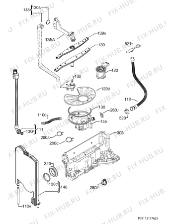 Взрыв-схема посудомоечной машины Rex TT602 - Схема узла Hydraulic System 272