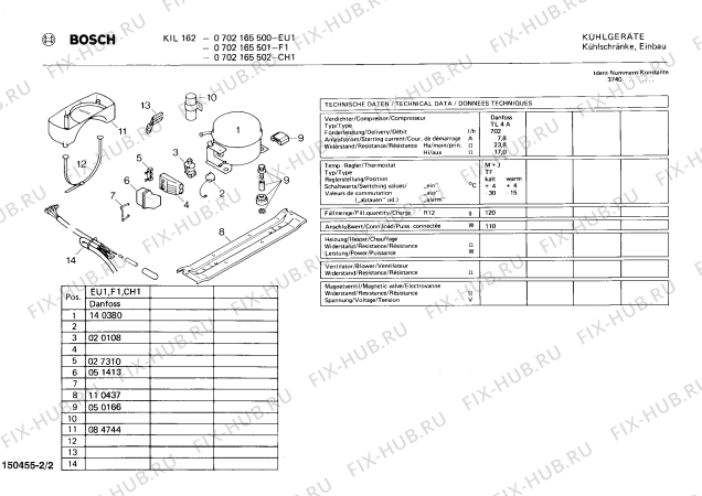 Взрыв-схема холодильника Bosch 0702165500 KIL162 - Схема узла 02