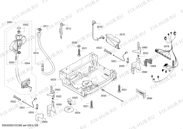 Схема №5 SMV40E40EU с изображением Передняя панель для посудомойки Bosch 00705362