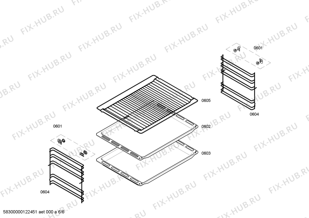 Взрыв-схема плиты (духовки) Bosch HBN230551J - Схема узла 06