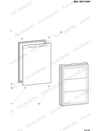 Взрыв-схема холодильника Ariston UP100EU (F017947) - Схема узла