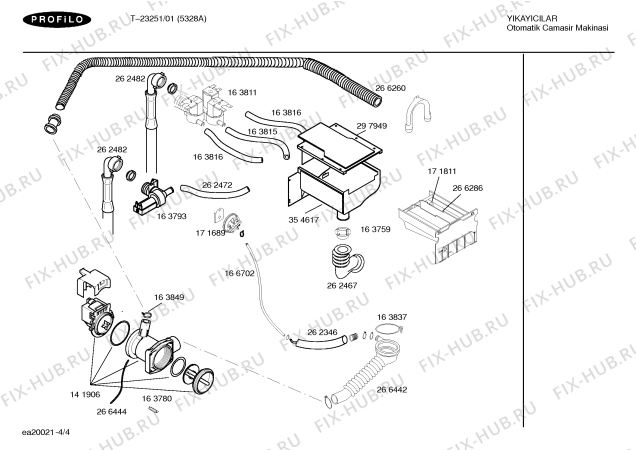 Схема №4 T-23250 с изображением Крышка для стиралки Bosch 00266193