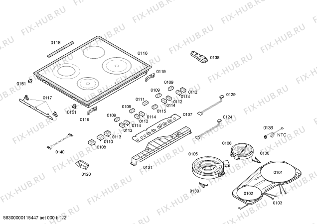 Схема №2 EH77P501E inducc.siemens.s_marco.piezo 70.inox.4i с изображением Кронштейн для духового шкафа Siemens 00426229