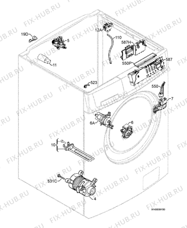 Взрыв-схема стиральной машины Arthurmartinelux AWW12580W - Схема узла Electrical equipment 268