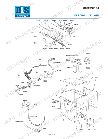 Схема №1 WB 8 с изображением Электропривод для стиралки DELONGHI ML4017