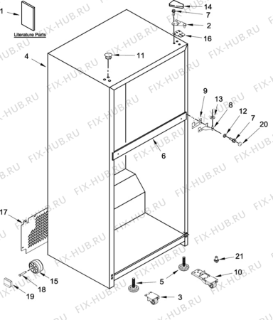 Схема №5 5WT519SFEW с изображением Шарнир для холодильной камеры Whirlpool 482000099570