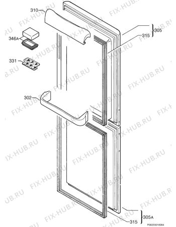 Взрыв-схема холодильника Zanussi Electrolux ZRB2530S - Схема узла Door 003