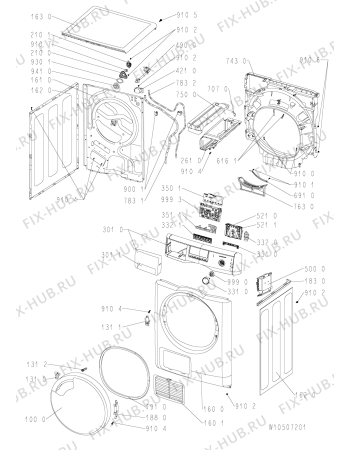 Схема №1 TRKA-HP 7751 с изображением Модуль (плата) для стиралки Whirlpool 481010544909