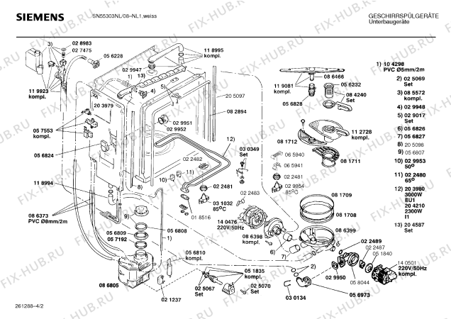 Взрыв-схема посудомоечной машины Siemens SN55303NL - Схема узла 02