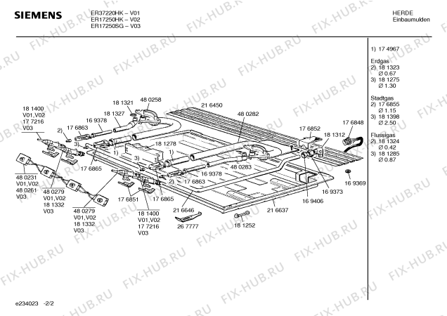 Схема №2 ER37220HK с изображением Варочная панель для электропечи Siemens 00216662