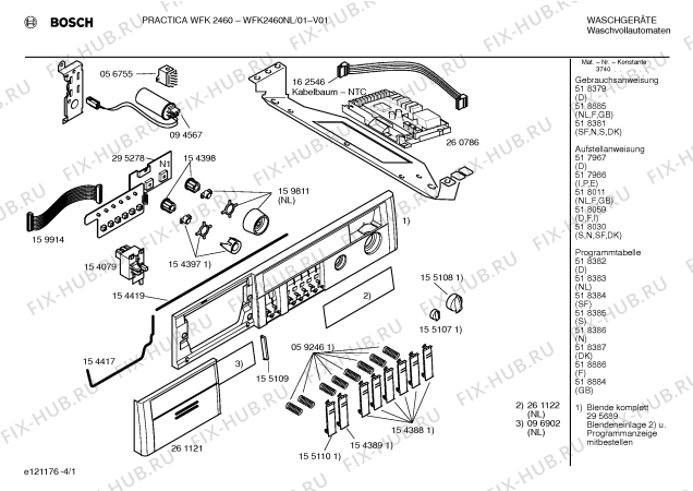 Схема №4 WFE2020EU WFE2020 с изображением Таблица программ для стиральной машины Bosch 00518884