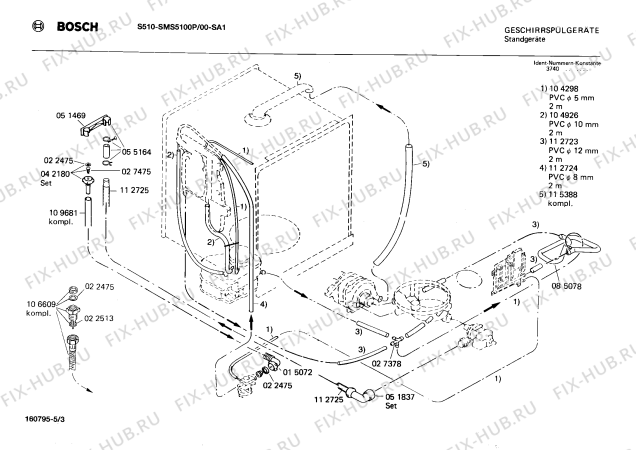 Взрыв-схема посудомоечной машины Bosch SMS5100P S510 - Схема узла 03