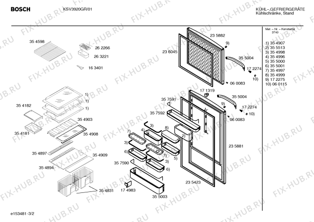 Взрыв-схема холодильника Bosch KSV3920GR - Схема узла 02