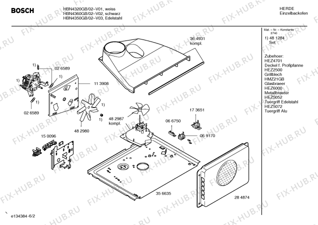 Схема №5 HBN4320GB с изображением Инструкция по эксплуатации для духового шкафа Bosch 00581491