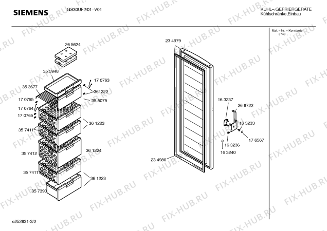 Взрыв-схема холодильника Siemens GS30UF2 - Схема узла 02