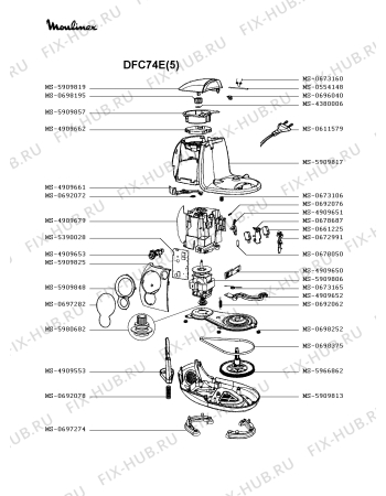 Взрыв-схема кухонного комбайна Moulinex DFC74E(5) - Схема узла HP003144.5P3