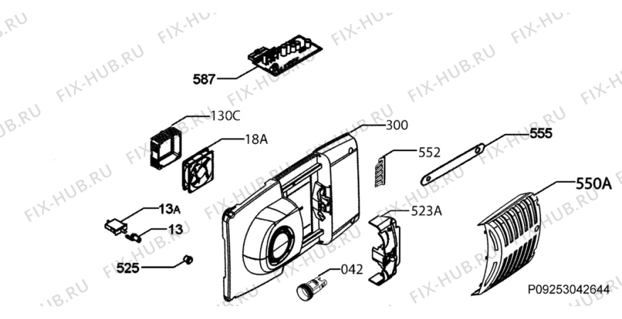 Взрыв-схема холодильника Electrolux END42405X - Схема узла Diffusor