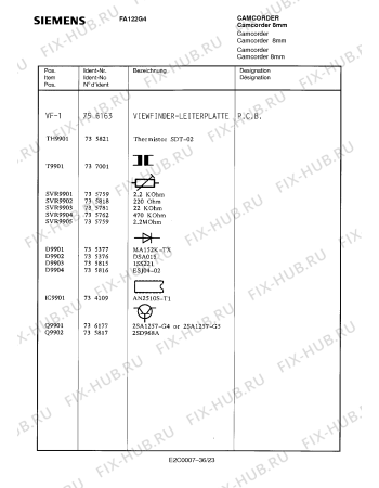 Схема №31 FA122G4 с изображением Инструкция по эксплуатации для видеотехники Siemens 00530573
