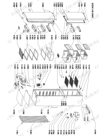 Схема №1 ARC 6447/AL с изображением Панель управления для холодильной камеры Whirlpool 481246469285