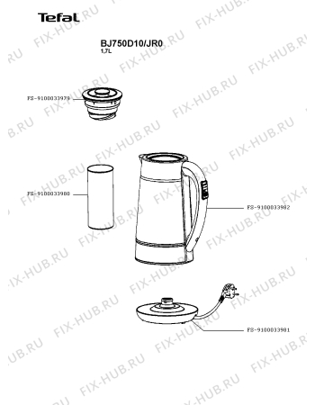 Схема №1 BJ750D10/JR0 с изображением Крышечка для чайника (термопота) Tefal FS-9100033979