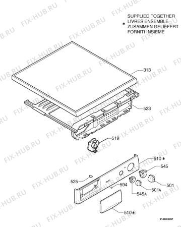 Взрыв-схема стиральной машины Husqvarna Electrolux QW860 - Схема узла Command panel 037