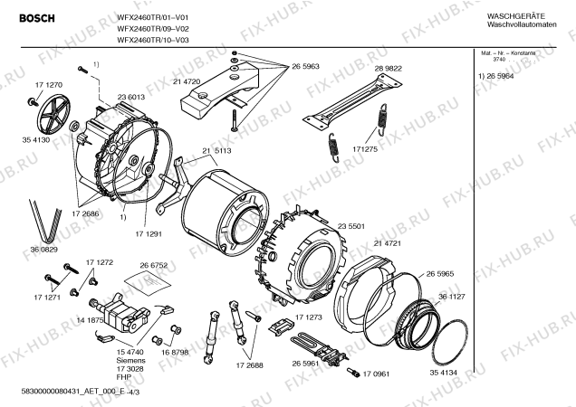 Схема №3 WFX2460TR Maxx WFX2460 с изображением Инструкция по эксплуатации для стиралки Bosch 00591079