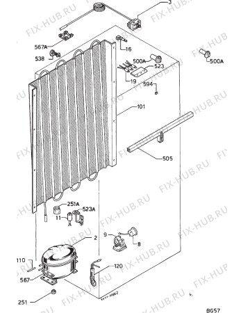 Взрыв-схема холодильника Zanussi ZVC200S - Схема узла Cooling system 017