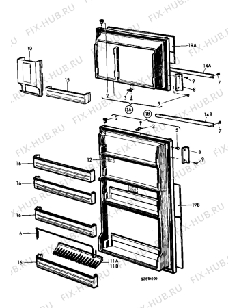 Взрыв-схема холодильника Electrolux RM2601 - Схема узла Door 003