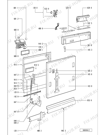 Взрыв-схема посудомоечной машины Ikea DWF 402 - Схема узла