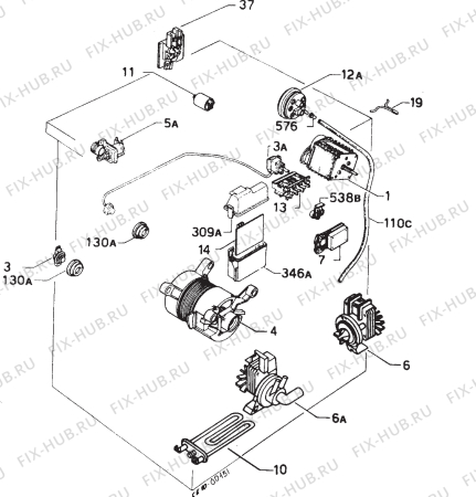 Взрыв-схема стиральной машины Faure 76.20-1 - Схема узла Electrical equipment 268