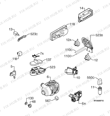 Взрыв-схема посудомоечной машины Rosenlew RW5530X - Схема узла Electrical equipment 268