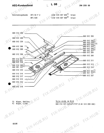 Схема №1 DFS 60 P2 с изображением Фильтр для вентиляции Aeg 8996600123203