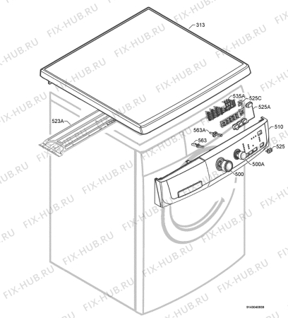 Взрыв-схема стиральной машины Zanussi Electrolux ZWF14170W - Схема узла Command panel 037