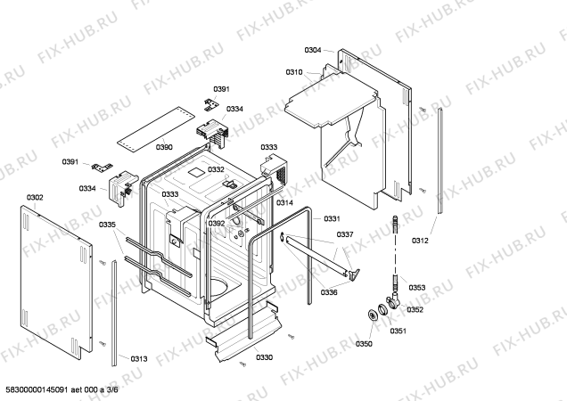 Схема №5 S49T45N1EU с изображением Передняя панель для посудомоечной машины Bosch 00665146