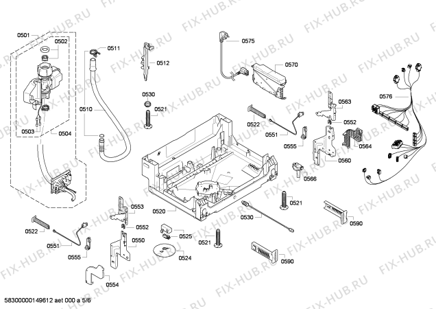 Схема №6 SME53M10EU с изображением Передняя панель для посудомоечной машины Bosch 00704067