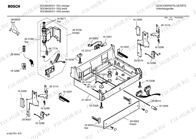 Взрыв-схема посудомоечной машины Bosch SGU8432 Exclusiv - Схема узла 05