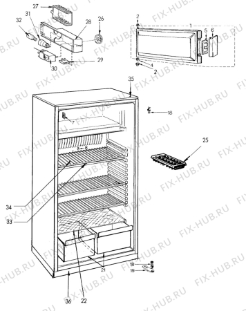 Взрыв-схема холодильника Unknown F225 - Схема узла C20 Cabinet  B