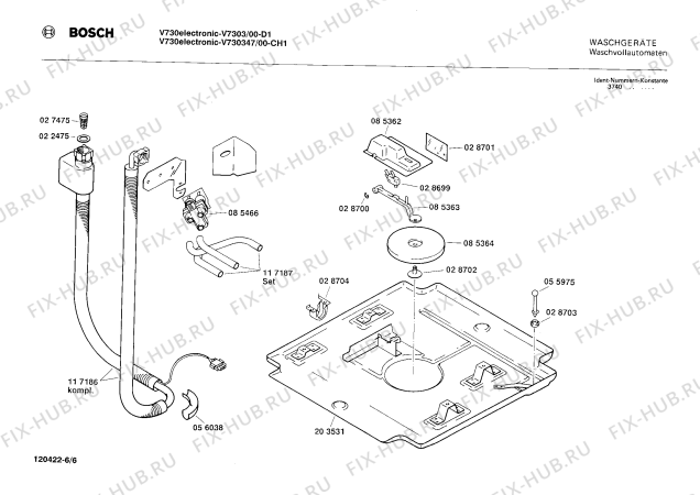 Схема №5 V730347 V730 с изображением Штекер для стиралки Bosch 00028974