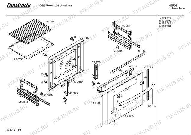 Схема №4 CH14770 с изображением Панель управления для плиты (духовки) Bosch 00361594