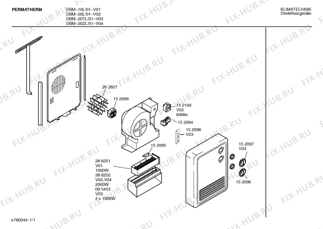 Схема №1 34/0016 EF8/20TI с изображением Переключатель для составляющей Bosch 00152097