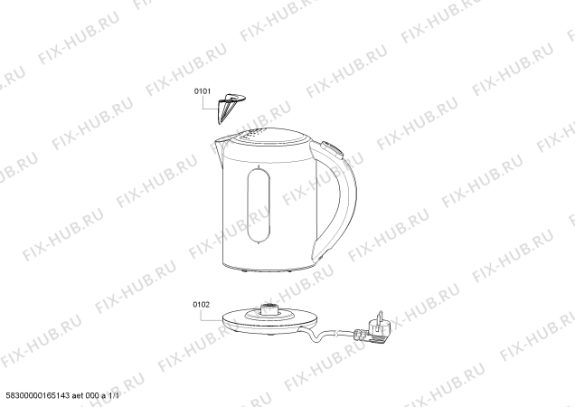 Схема №1 TWK7603GB с изображением Цоколь для чайника (термопота) Bosch 00659501