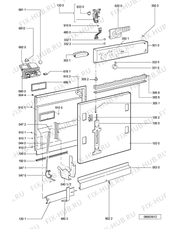 Схема №1 ADG 8967 IXM с изображением Мини-ручка для посудомойки Whirlpool 481241359133