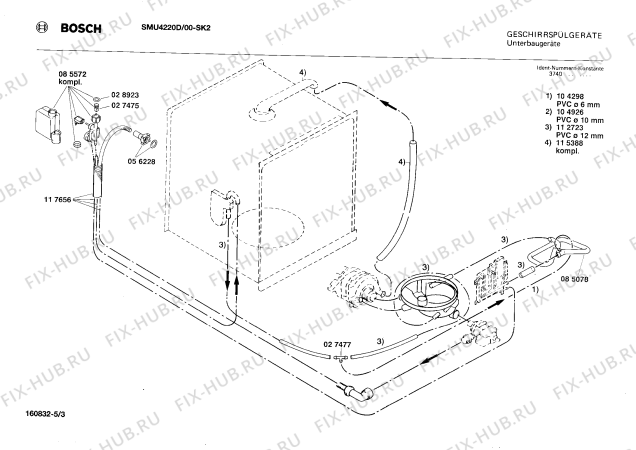 Взрыв-схема посудомоечной машины Bosch SMU4220D - Схема узла 03