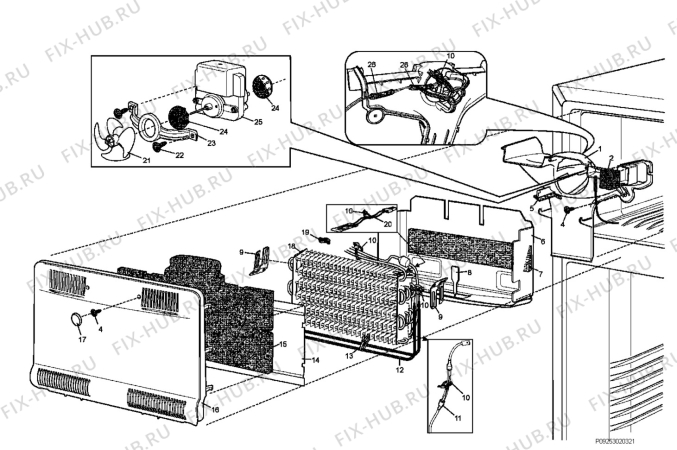 Взрыв-схема холодильника Electrolux ENB5298X - Схема узла Section 3