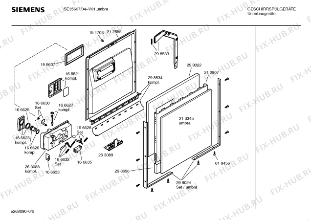 Взрыв-схема посудомоечной машины Siemens SE35667 Extraklasse - Схема узла 02