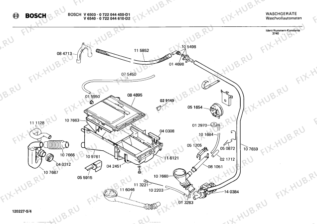 Взрыв-схема стиральной машины Bosch 0722044455 V6503 - Схема узла 04