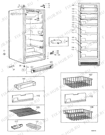 Взрыв-схема холодильника Electrolux EU2815C - Схема узла Housing 001