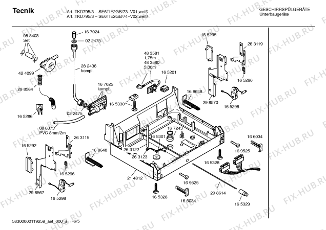 Схема №4 SE6TIE2GB TKD795/3 с изображением Рамка для посудомоечной машины Bosch 00446157
