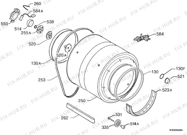 Взрыв-схема сушильной машины Privileg 940968_10504 - Схема узла Functional parts 267