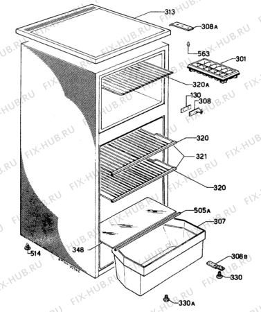 Взрыв-схема холодильника Unknown TR642 - Схема узла C10 Cabinet/Interior